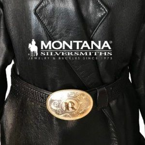 Montana Silversmiths Oval Shaped Buckle in Two Tone Silver and Gold Finish
